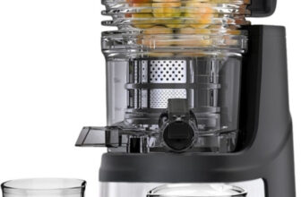 Canoly Cold Press Slow Juicer, Slow Masticating Juicer Machine, Easy to Clean 350 W Juicer(CNLY-CPJ-JE37B-NEW | 2 Jars | Light Silver)