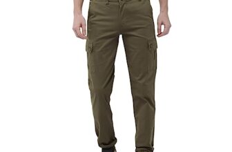 The Indian Garage Co Olive Slim Fit Printed Cargo