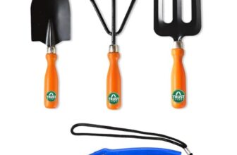 TrustBasket Set of 4 Gardening Tools Combo – Small Trowel, Cultivator, Fork & Pruner – Durable Garden Tools for Home Gardening Set, Gardening Tools Kit for Garden, Agriculture Tools & Gardening Items