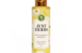 Just Herbs Ayurvedic Anti-Dandruff Shampoo | Natural Shampoo For Dry Scalp | Clears Dandruff | Sulphate & Paraben Free – 200 ml