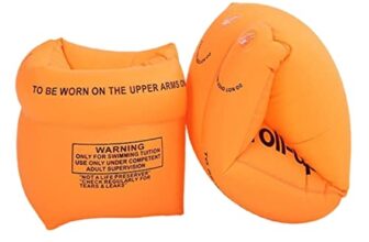 Arm Floaties for Kids and Adults (2 Pack) – Pool Floats Arm Bands Inflatable Swim Rings PVC Arm Floater for Toddlers Kids 3-5-6-12 Years (Orange 2pcs)