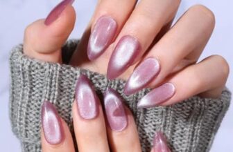 Nailea Premium Press On Nails Kit for Women | Reusable Artificial Nails With Glue | Long Lasting Glossy Finish | Easy to Apply Fake Nails for Salon Look at Home | Trendy Nail Art Set for All Occasions | Purple Cat Eye Glossy Nails