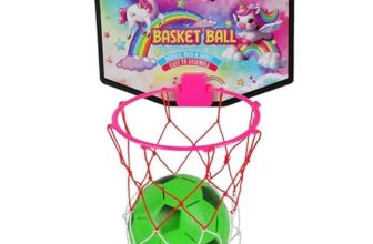 Asian Portable Plastic Basketball with Hoop for Kids Multicolor (Unicorn Theme)