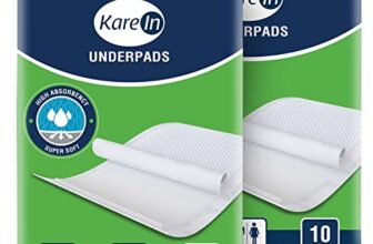 KareIn Classic Underpads, Large 60 x 90 Cm, 20 Count, Superior Absorbency, Leak Proof, Pack of 2