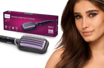 Philips India’s No.1 Hair Styling Brand -Hair Straightener Brush, Naturally Straight in 5 Mins,5X Less Frizz,SilkProtect Keratin Tech,Triple Bristle Fast 50s Heatup,Scalp Protect,For Indian Hair,BHH880