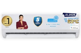 Midea 1.5Ton 5S,New Star rated, Wi-Fi AI Inverter Split AC (Copper,Convertible 6-in-1 with Smart Wi-Fi,Turbo Mode, Auto Clean & HD+PM 2.5 Filter,Santis MAX RYL Wi-Fi – MAI18SR5R36W0, White)