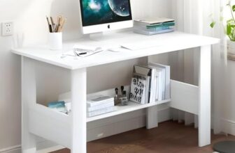 Callas Engineered Wood Computer Desk with Shelf – Modern Laptop Study Table for Home Office, Workstation & Writing Desk for Students and Professionals (ST-09-White)