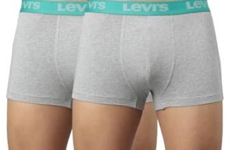 Levis 067 Active Trunk for Men with Contoured Double Pouch, Tag Free Comfort & Smartskin Technology (Grey-Pack of 2)
