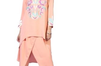 Vishudh Women ROUND NECK ETHNIC SET VNK3007600 Orange L