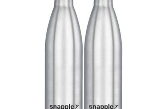 Snapple HYDRA Single Wall Stainless Steel Water Bottle for Fridge | Gym | Home | Office | 1000 ml Water Bottle (Pack of 2, Silver, Steel)