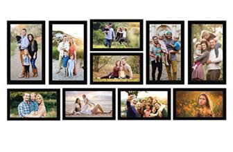 Amazon Brand – Solimo Collage Set of 10 Photo Frames ( 6 X 10 Inch – 10), Black