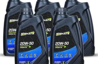 Signate 20W50 Street Race Bike Engine Oil 1L, High Performance Engine Oil for Motor Cycle, Maximum Gear Protection & Efficient Performance Bike Oil (Pack of 5)