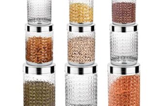 Attro Sky Hector Big Celebration 9 Pcs Storage Pet Container Gift Set for Kitchen (400 ml x 3,900 ml x 3, 1800 ml x 3), Silver