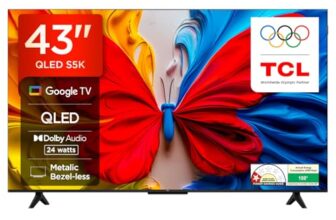 TCL 108 cm (43 inches) Metallic Bezel-Less FHD QLED TV 43S5K (Black)