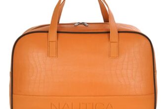 Nautica Unisex 25L PU Duffle Bag for Travel | Stylish Leatherette Cabin Luggage with Smooth Zippers | Compact, Comfortable & Spacious for Weekend Trips, Gym & Everyday Use | TAN