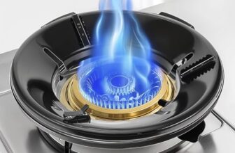 Add2Cart Stand for Black Gas Saver Burner Chula Support with 4 Legs – Indian Gas Support, Fire and Windproof Jali Ring 0.7mm Metal – Black (1)
