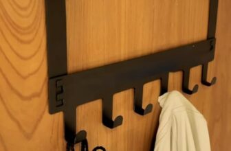 Rorian 1 Pcs Over The Door Hanger, 7 Hook Design Versatile Door Hook Hanger Ideal for Organizing Clothes Perfect Door Hangers for Clothes and Accessories Heavy Duty Carbon Metal Home (Pack of 1)