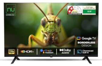 NU 80 cm (32 Inches) New 2025 Borderless Series 720p HD QLED Smart Google TV LED32QUGNX