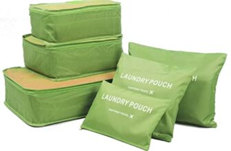 Styleys Set of 6 Packing Cubes Travel Organizer -Green, S1037