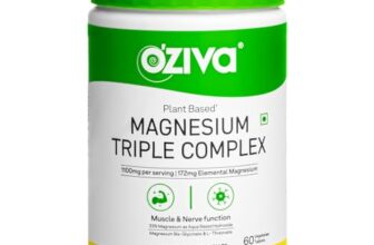 OZiva Magnesium Triple Complex 1100mg for Muscle, Sleep and Nerve Function | With Aquamin Mg, Glycinate, Magnesium L-Threonate & Bisglycinate | 60 Vegetarian Tablets