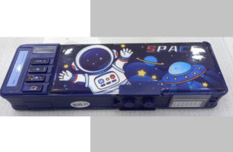 JOY MAKER Space Password Pencil Box for Children, Astronaut , Function and Departments, Special Buttons Art Plastic Pencil Box(Set of 1, Multicolor)