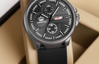 LIMESTONE Mesh Strap Gun Metal Grey Day and Date Black Quartz Mesh Strap Gun Metal Grey Day and Date Black Quartz Analog Watch  – For Men