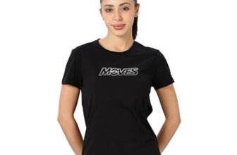 XTEP Women’s Training T-Shirt Cool & Comfortable Dailywear | Quick Dry Breathable T-Shirt | Gym Running Workout | Black XL