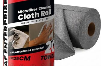 Reusable Microfiber Cleaning Cloth Roll 20 Sheets – Tearable Kitchen Cleaning Wipes, Ultra Absorbent, Lint-Free, Washable Up to 4000 Times, Eco-Friendly Paper Towel Replacement for Home & Kitchen