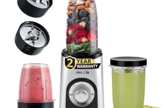 iBELL 600W Nutri Blender – 24,000 RPM High-Speed Mixer Grinder & Juicer with 3 Multipurpose Jars, 3 Smart Modes & Stainless Steel Blades (Silver)