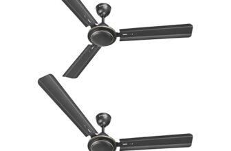 LONGWAY Nexa P2 1200 mm/48 inch Ultra High Speed 3 Blade Anti-Dust Decorative Star Rated Ceiling Fan 2 Years (Smoked Brown, Pack of 2)