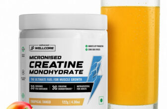 Wellcore Micronised Creatine Monohydrate | Lab Tested | Enhanced Absorption | 100% Pure Creatine(122 g, Tropical Tango)