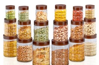 SCL Steelo Solitaire 18 Pcs Plastic Storage Container Set (300ml x 6, 600ml x 6, 1200ml x 6) Airtight Kitchen Containers, BPA Free Food Grade PET, Multipurpose Pantry Organizer, Fridge & Freezer Safe