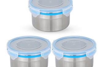 STEELLOCK Stainless Steel Airtight Container| Leak Proof Tiffin Lunch & Storage Boxes | SL-1302-set of 3, 550ml each, Blue