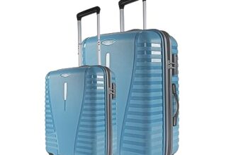 Aristocrat Air Pro Set of 2 Hard Check-in Polypropylene Spinner Trolley (56+76cm)|Cabin & Large Check-in Trolley|Lightweight with Strong Wheels, Secured Zip & Secured Combination Lock|Cross Teal