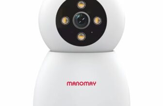 MANOMAY 3MP Wi-Fi Pan-Tilt Security Camera | BIS-ER Certified (STQC) | 360° Smart Tracking | Two-Way Audio | All Time Color Night Vision | Alexa Support | Works with Android & iOS (M1078S)