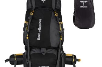 Impulse Rucksack bags 80 litres travel bag for men tourist bag for travel backpack for hiking trekking Bag for men camping Curve Black with 1 year Warranty | Black