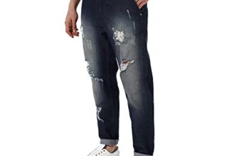Campus Sutra Men’s Dark Blue Ripped Dark-Wash Denim Jeans | Stretchable Cotton Mid-Rise Denim Jeans Crafted with Comfort Fit and High Performance for Everyday Wear