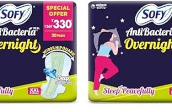 Sofy Anti Bacteria Overnight Extra Long Sanitary Pads, XX-Large, Pack of 40