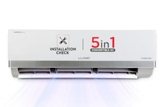 Lloyd 1.5 Ton 3 Star Inverter Split AC (5 in 1 Convertible, Cools Even at 52°C, Anti Corrosion Coating, Copper, Anti-Viral Filter, White with Silver Deco Strip, GLS18I3FOSBW)