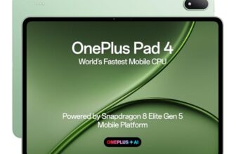 OnePlus Pad 4, Snapdragon® 8 Elite Gen 5 Platform, 33.53cm 13.2″ 3.4K Screen, 144Hz Adaptive, 8 Speakers, AI Powered, PC-Level Productivity, 13,380 mAh Battery, 8GB + 256GB, WiFi,Sage Mist