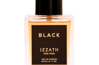 IZZATH Black Eau De Parfum 50ml : Luxury Men’s Perfume with Bergamot, Black Currant, Apple, Lemon & Pink Pepper | Elegant Gift for Him