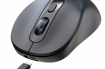TAG WM900 Dual Mode Wireless Mouse – 2.4GHz & Bluetooth, Silent Click, Rechargeable Type-C, Adjustable DPI (800/1200/1600), 10m Range, 72H Battery, for Windows/Mac/iOS/Linux/Android – Black