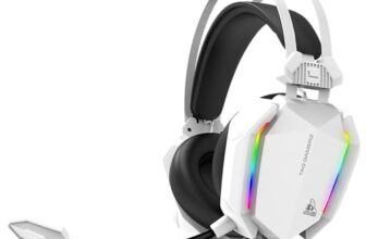 TAG Gamerz Titan RGB White Over-Ear Gaming Wired Headphone | Soft Ear Cups | 50mm Neodymium Driver | 3.5mm Audio | 2m Cable | Flexible Mic for Calling | Suspension Headband | 3.5mm + USB Connector