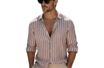 Lymio Men Shirt || Casual Style Striped Full Sleeve Shirt for Man (Available Also Packs) (Crazy-Full-Brown-XL)