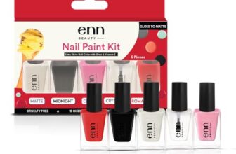 Enn Beauty Nail Paint Kit, Quick drying & Long Lasting Formula With Glossy finish,Paraben Free Nail Polish Set of 5,