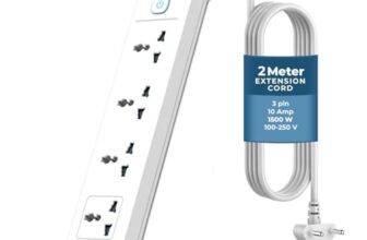 EMBOX 1500W Extension Board with Switches | 4 Universal Sockets Master Switch | 6 amp Spike Guard, LED Indicator| 2 Meter Extension Cord