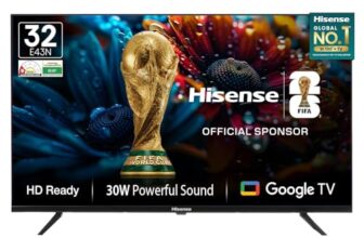 Hisense 80 cm (32 inches) E43N Series HD Ready Smart Google LED TV 32E43N (Black)