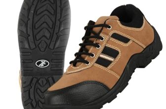 ELECANT Lace-up Steel Toe Safety Shoes for Factory and Industrial Work for Men