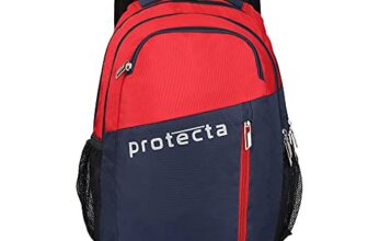 Protecta Twister 30 L Water Repellant Backpack for Laptops Up to 15.6 Inch – Navy & Red