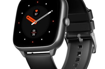 Boat Storm Verge, 1.72″ (4.4 cm) Unisex Design, AuraVue Display with 20% Higher Brightness, Premium Metal Body, 80+ Sports Mode, Bluetooth Calling, Smart Watch for Men & Women (Active Black)